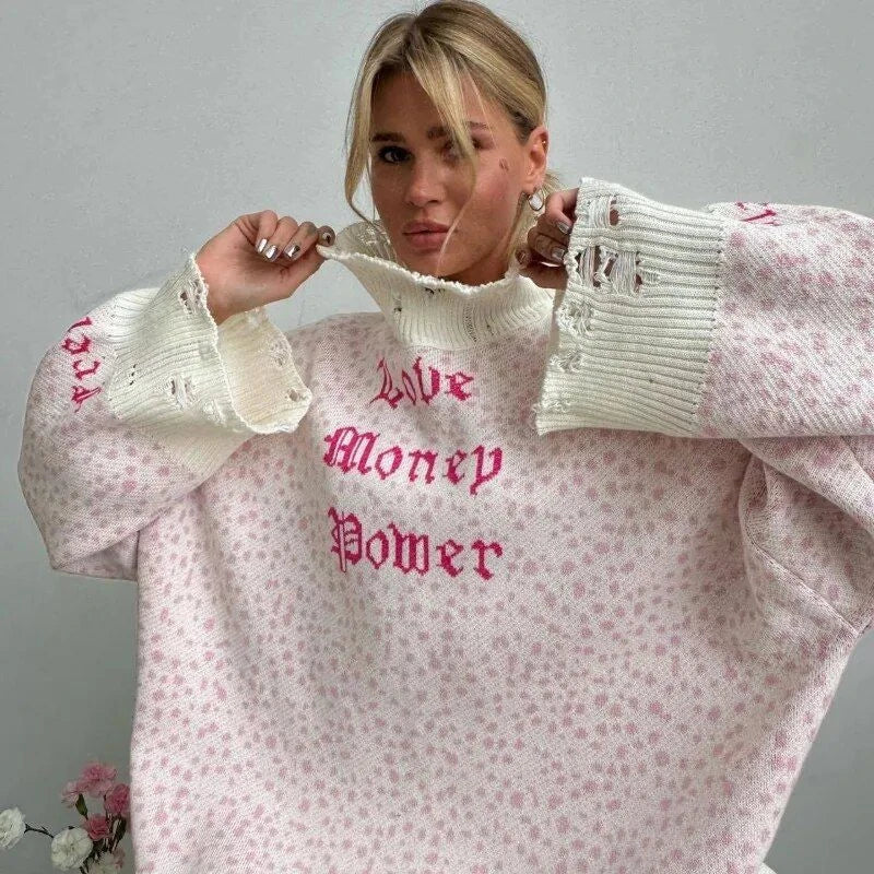 Hhomeenjoy Embroidered Patchwork Sweater