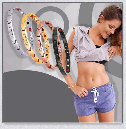 A stylish magnetic bracelet designed to stimulate lymphatic drainage and improve overall circulation for better health and wellness.