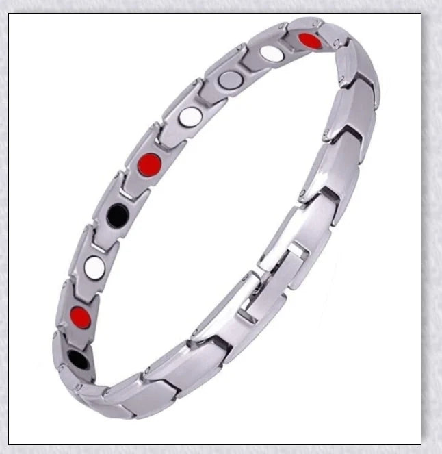 A stylish magnetic bracelet designed to stimulate lymphatic drainage and improve overall circulation for better health and wellness.