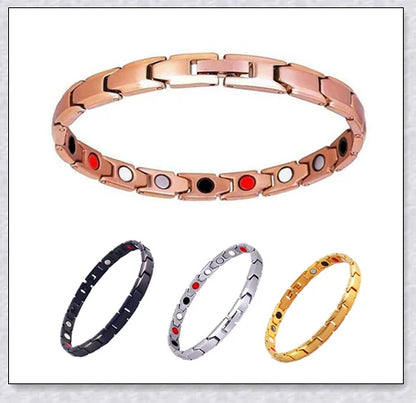 A stylish magnetic bracelet designed to stimulate lymphatic drainage and improve overall circulation for better health and wellness.