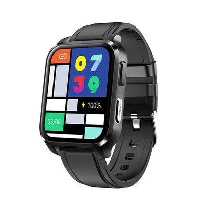 Smartwatch with ECG, temperature, heart rate, blood pressure, and oxygen monitoring features