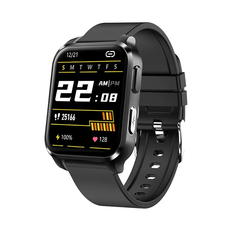 Smartwatch with ECG, temperature, heart rate, blood pressure, and oxygen monitoring features