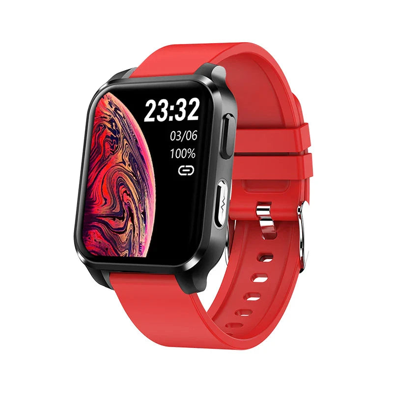Smartwatch with ECG, temperature, heart rate, blood pressure, and oxygen monitoring features