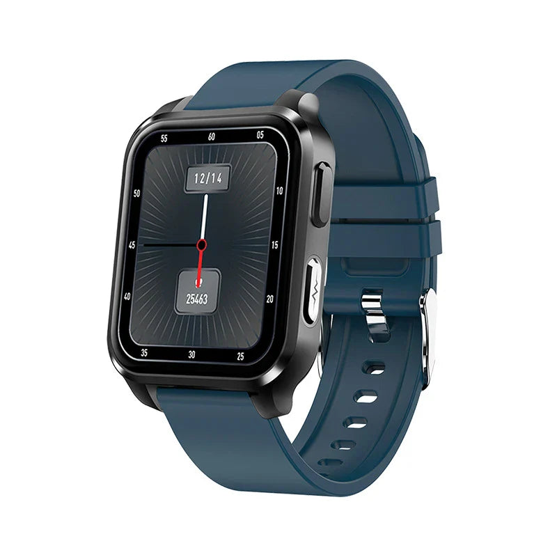 Smartwatch with ECG, temperature, heart rate, blood pressure, and oxygen monitoring features