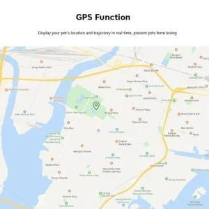 GPS Cat Tracker device with black collar for pet safety and location tracking