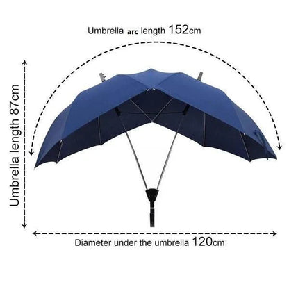 Two people sharing an umbrella, staying dry and close together in the rain
