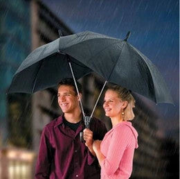 Two people sharing an umbrella, staying dry and close together in the rain