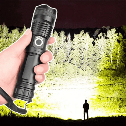 90,000 Lumens Xhp50.2 Most Powerful Flashlight with Telescopic Zoom and Rechargeable Battery Options
