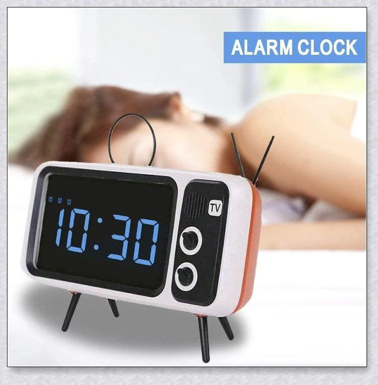 Retro TV Phone Holder & Bluetooth Speaker in multiple color options, providing hands-free viewing and wireless audio playback