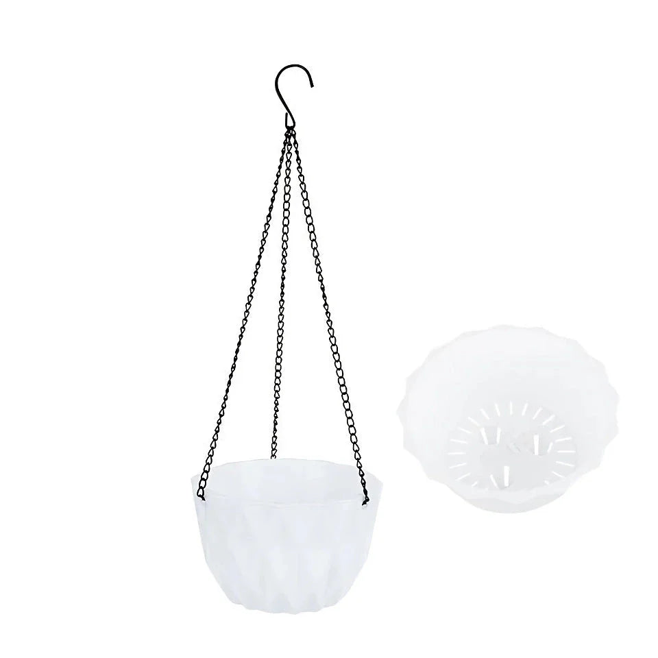 Sleek and modern wall hanging flower planter made of durable polyresin for indoor and outdoor use