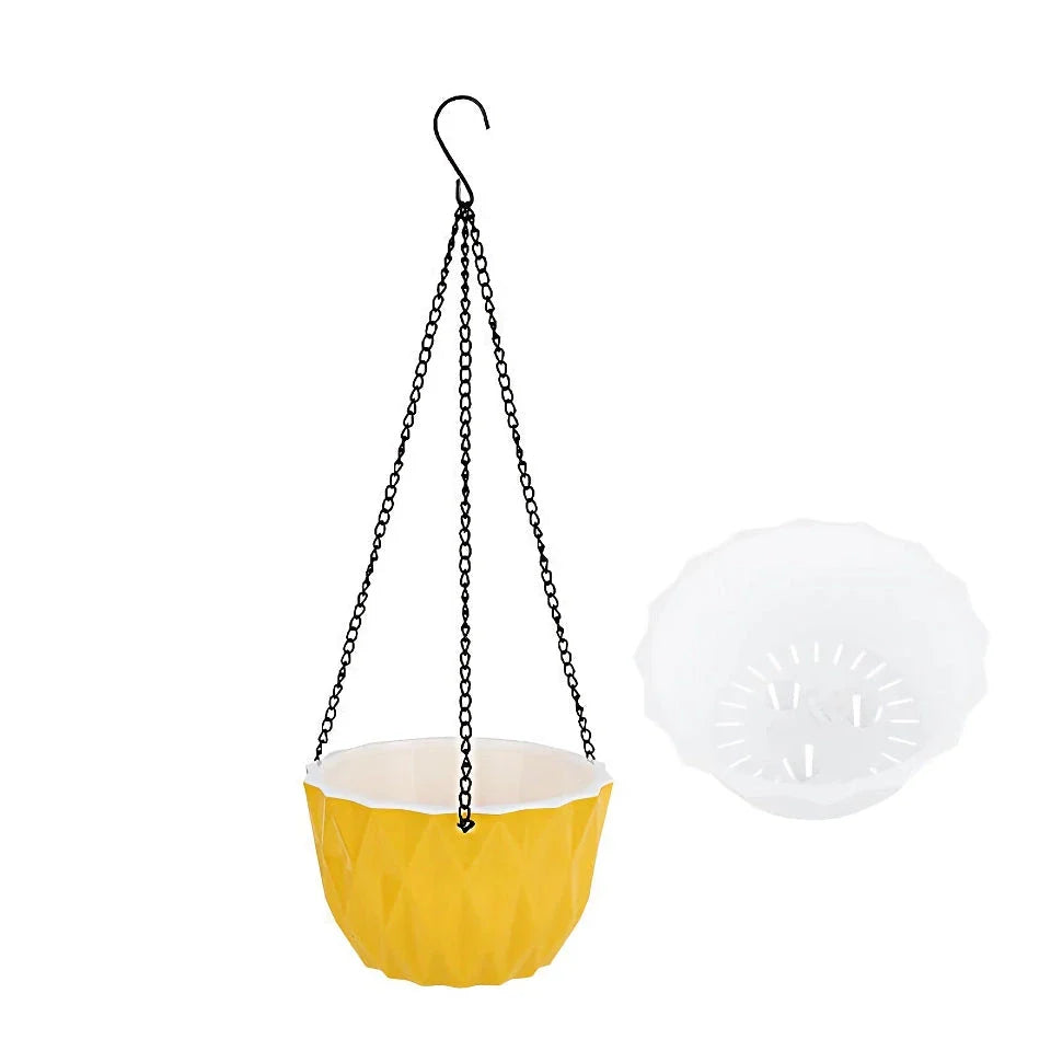 Sleek and modern wall hanging flower planter made of durable polyresin for indoor and outdoor use