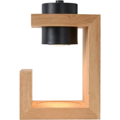 Nordic Style Candle Warmer Lamp with Dimmer and Timer Switch, Crafted with Oak Wood and Iron for Elegant Decor