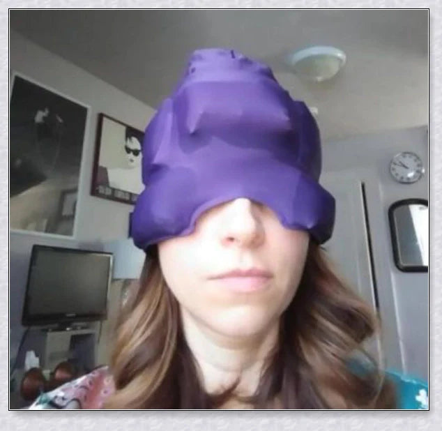 Adjustable, comfortable migraine relief hat with cold therapy to soothe headache pain