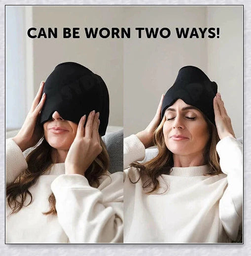Adjustable, comfortable migraine relief hat with cold therapy to soothe headache pain