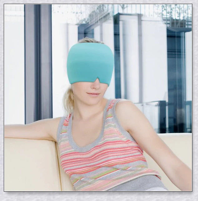 Adjustable, comfortable migraine relief hat with cold therapy to soothe headache pain