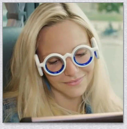 Motion Sickness Glasses with Boarding Ring technology that create an artificial horizon to relieve motion sickness symptoms
