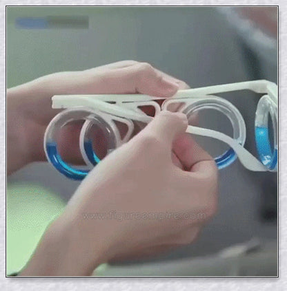 Motion Sickness Glasses with Boarding Ring technology that create an artificial horizon to relieve motion sickness symptoms