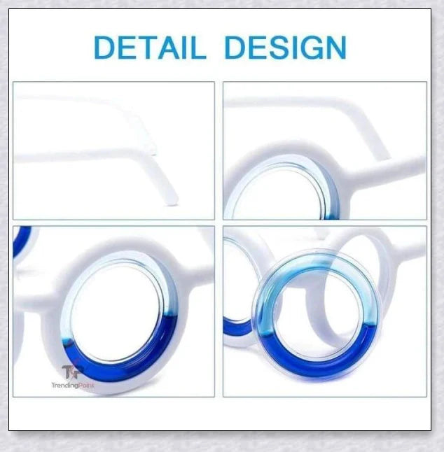 Motion Sickness Glasses with Boarding Ring technology that create an artificial horizon to relieve motion sickness symptoms