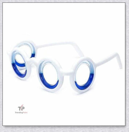 Motion Sickness Glasses with Boarding Ring technology that create an artificial horizon to relieve motion sickness symptoms