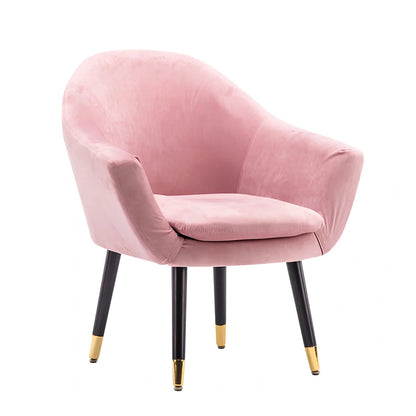 Pink fabric lounge sofa chair with compact 72cm width for small living spaces