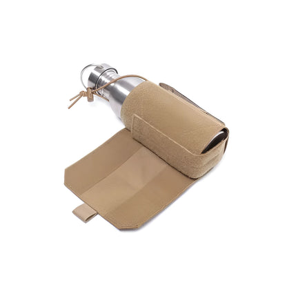 Adjustable heat-holding bottle cover in black Oxford cloth with PU lining for outdoor drink insulation