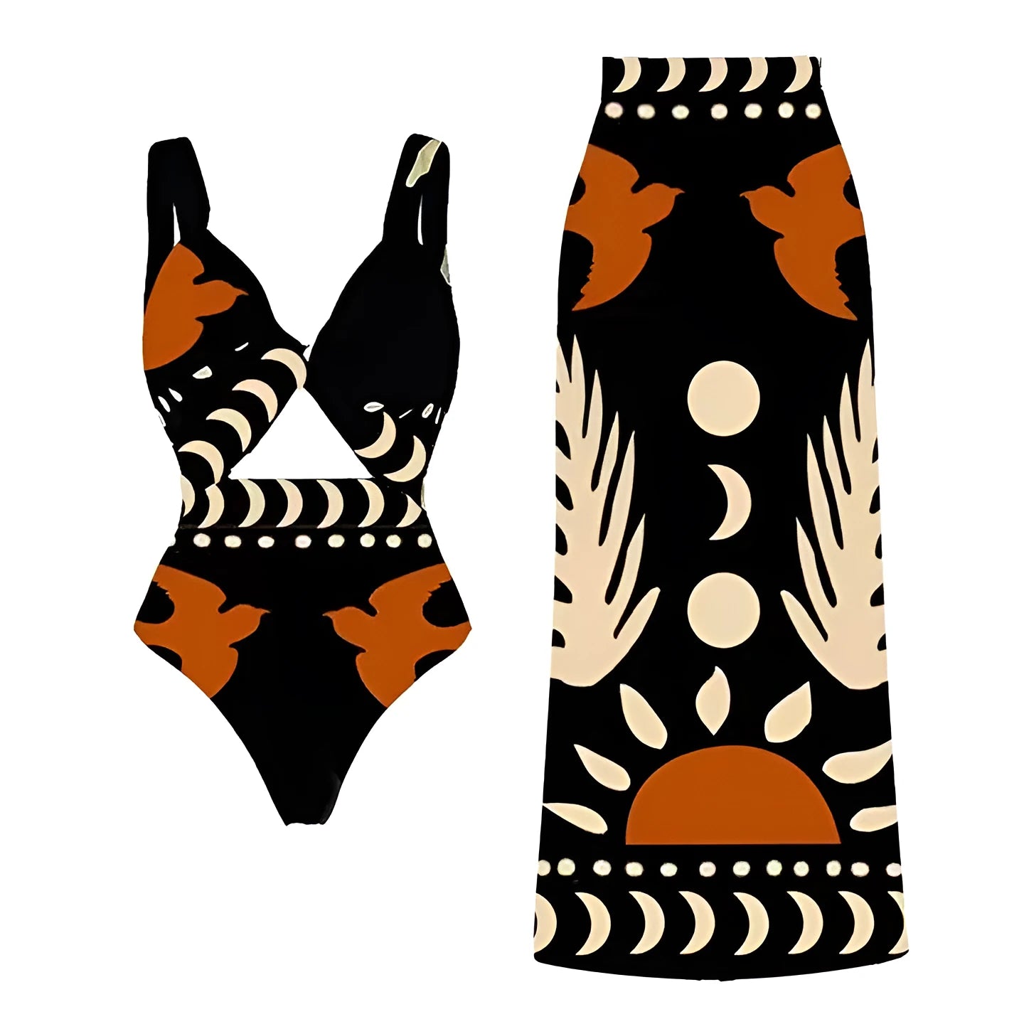 Women's black polyester one-piece swimsuit with lining for beach and pool swimming