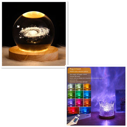 Mesmerizing water wave ambient LED table lamp with remote control, creating a serene and calming atmosphere in any room