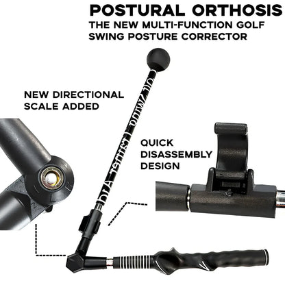 Blue golf swing training aid with shoulder cushion and adjustable angle mechanism for posture correction