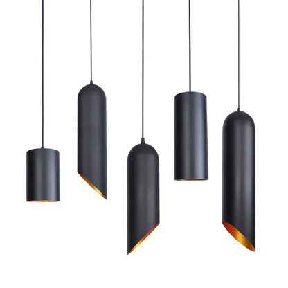 Retro iron chandelier with matte black finish in short and long versions for bedroom or living room lighting