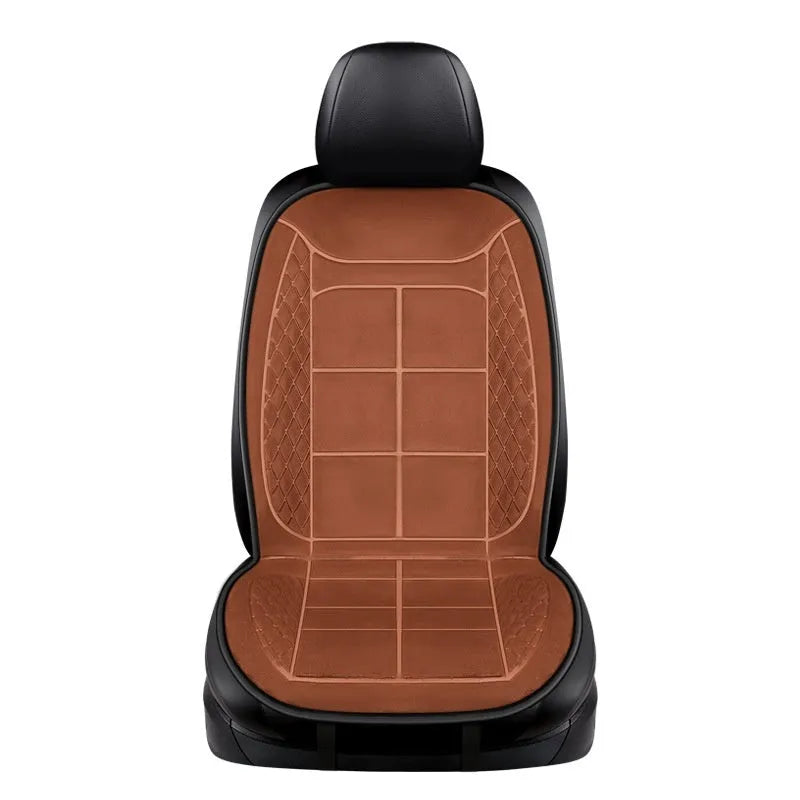 Auto heating cushion for car seats with cotton filler in beige, black, and coffee colour options