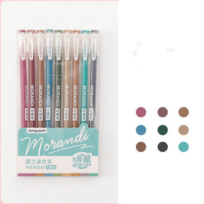 Retro hand account set gel pens with 0.5mm needle tip in Nordic, Retro, Salt, or Sweet series, plastic shell, 15.2cm x 8.5cm