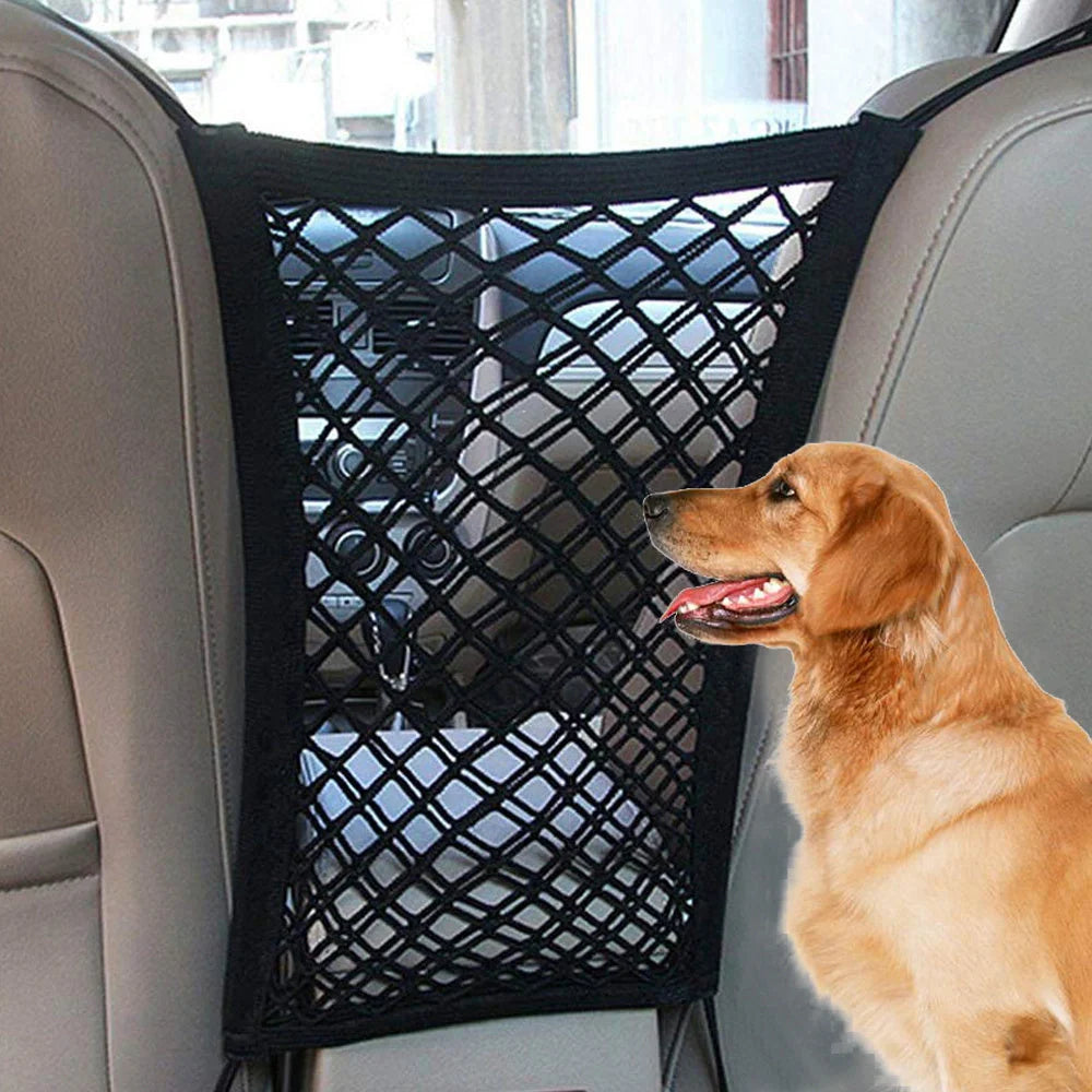 Elastic Car Pet Fence for dog safety and travel isolation in black
