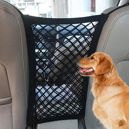 Elastic Car Pet Fence for dog safety and travel isolation in black