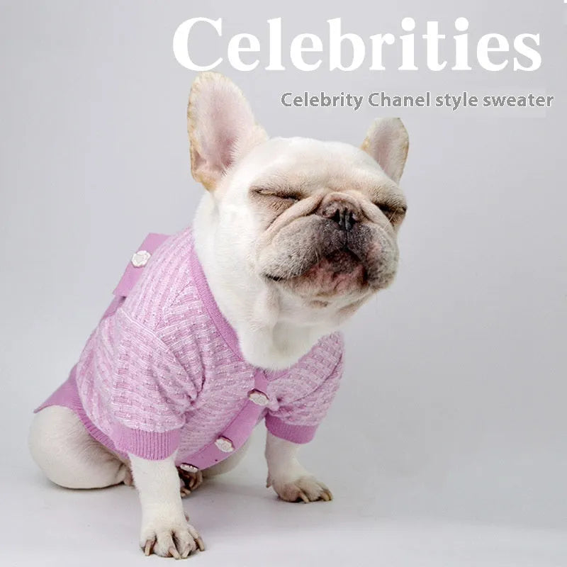 Classic style wool jumper for a Schnauzer dog, shown in size L for autumn and winter wear.