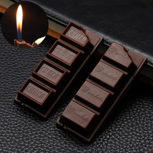 Chocolate-shaped torch lighter with butane refill for cigarettes and cigars