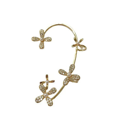 Stylish butterfly ear clips with sparkling zircon stones in gold and silver finishes