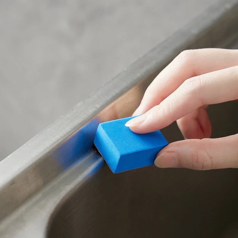 Mini Diamond Sponge Eraser for kitchen and bathroom cleaning, blue color