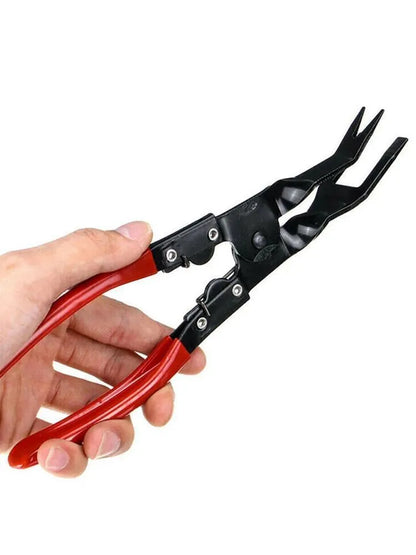 Blue steel car clamp removal pliers with 235mm length for door panel and interior bracket disassembly
