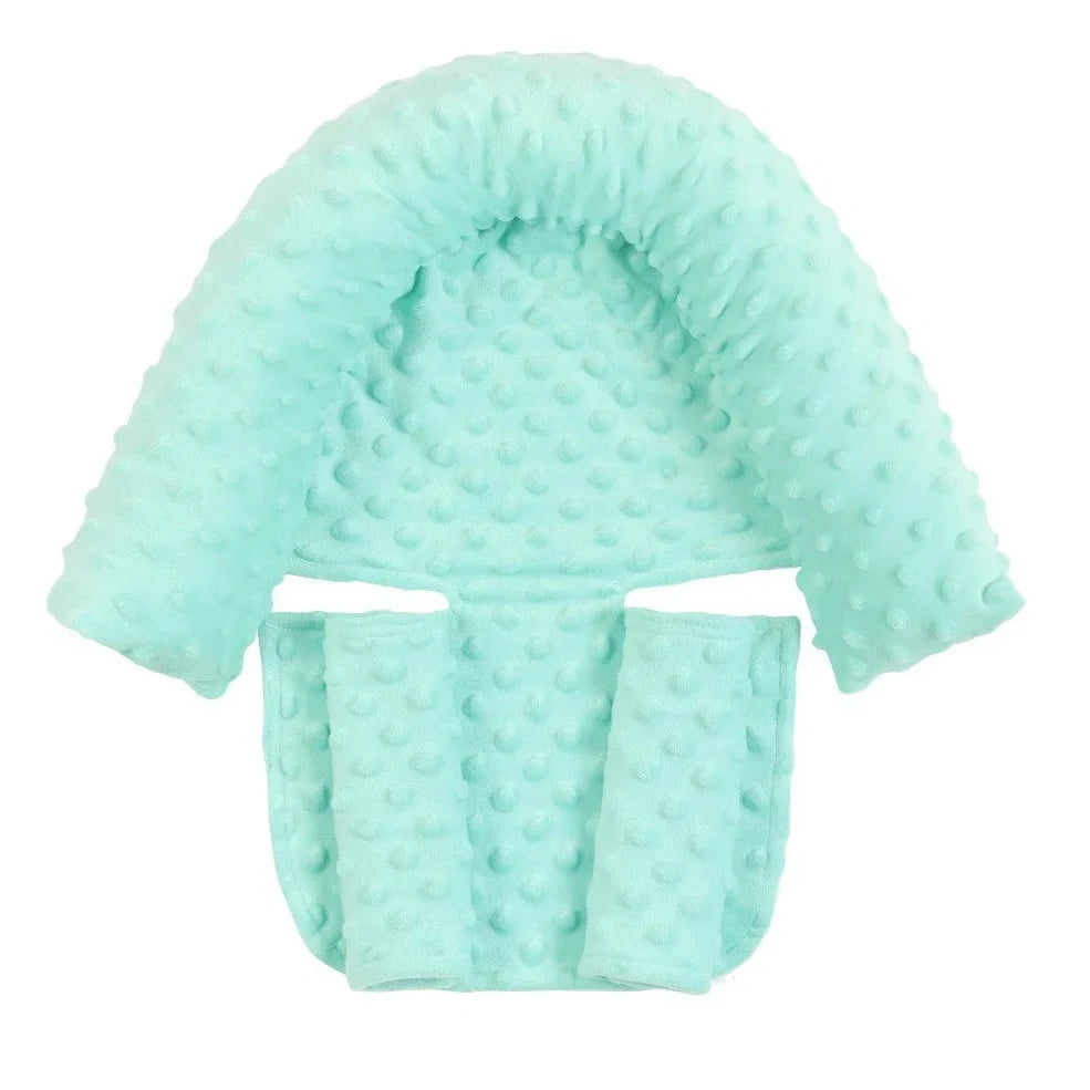 Babies' shaping headrest pillow in white with two grey belts, 170g polyester and PP Cotton for newborn head support