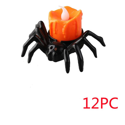 Halloween spider candlestick ornament with plastic construction for party atmosphere decoration