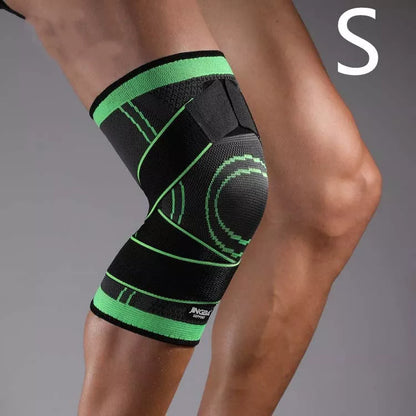 Breathable nylon knee pads for cycling and sports, available in green and orange