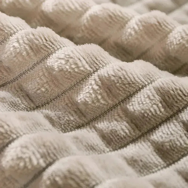 Coffee coloured detachable fleece dog bed for large breeds, shown with blanket removed.