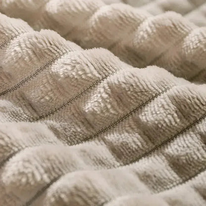 Coffee coloured detachable fleece dog bed for large breeds, shown with blanket removed.
