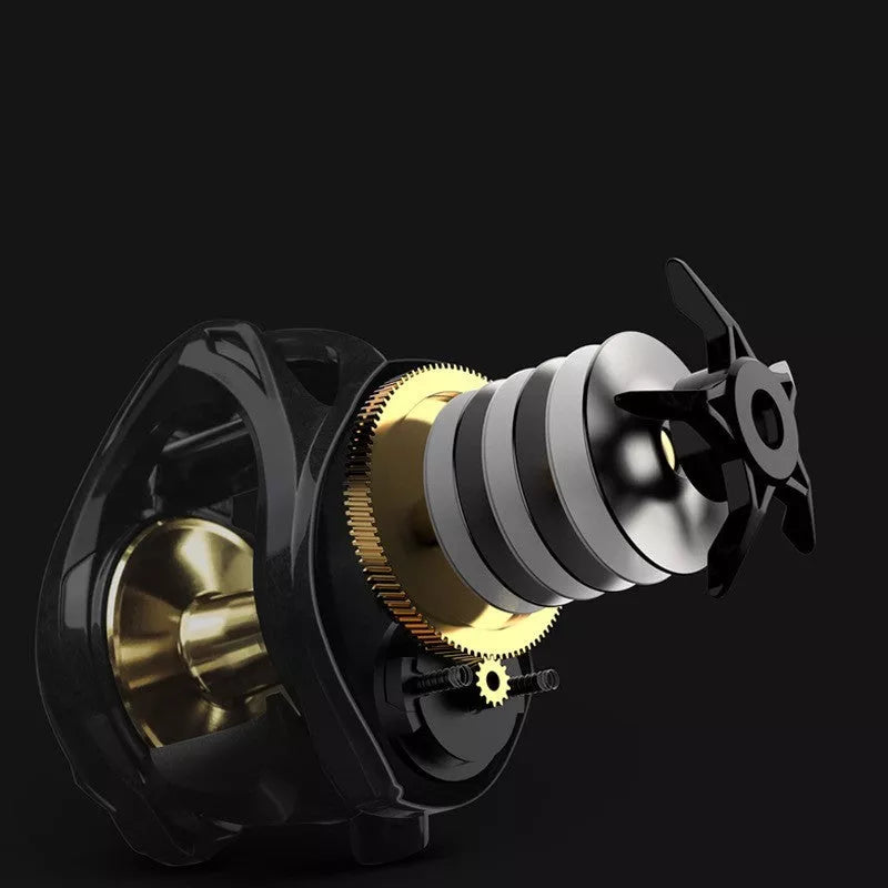 Carbon Rocker Wheel Fishing Gear with double handle rocker arm for enhanced control