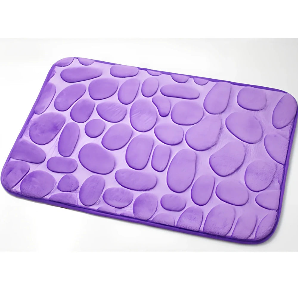 3D cobblestone texture bath mat in modern design with PVC non-slip construction for bathroom and kitchen use
