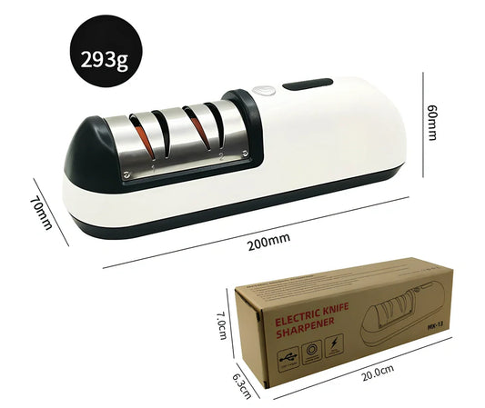 Home kitchen rechargeable electric knife sharpener with USB charging cable