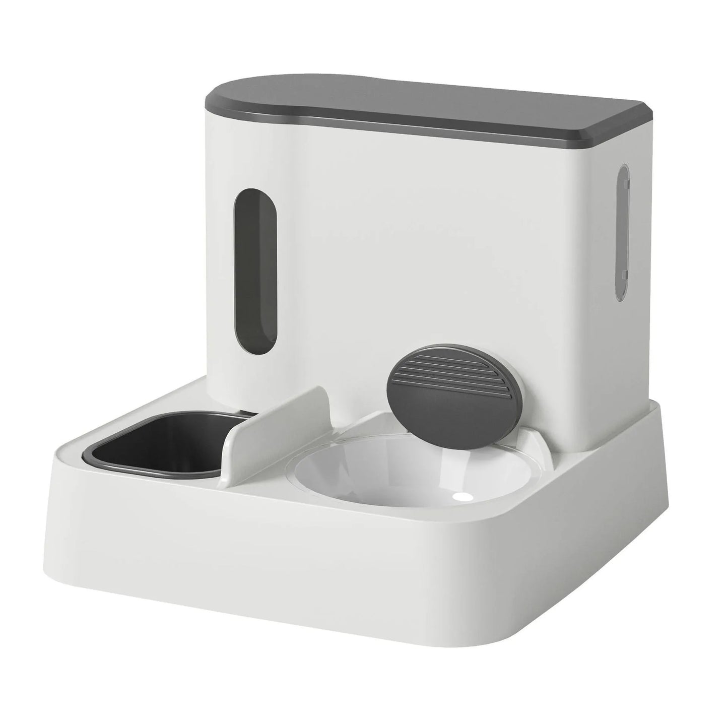 Cat automatic pet feeder water dispenser with integrated double bowl design
