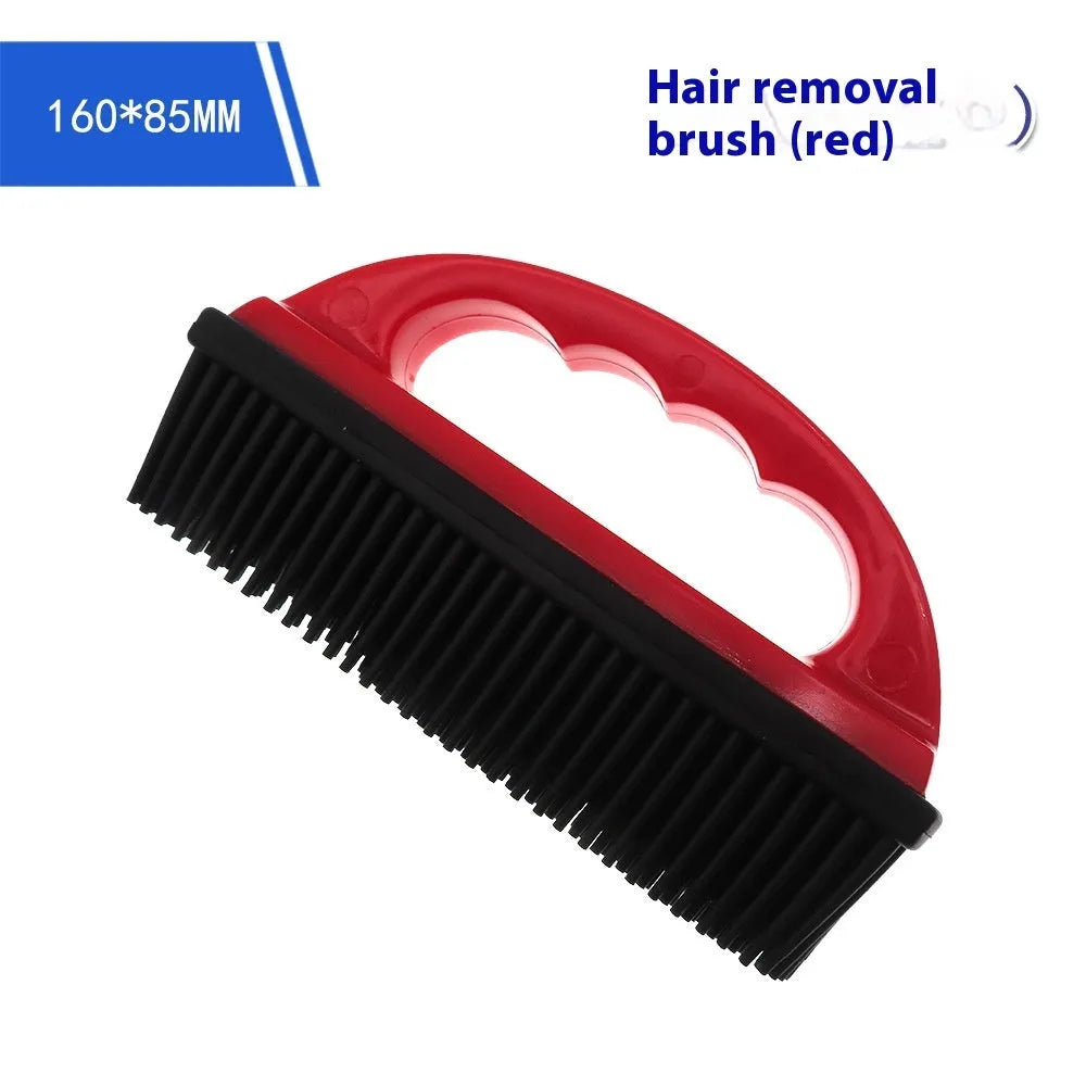 Red pet hair removal brush with silicone bristles measuring 160x85mm for grooming and cleaning
