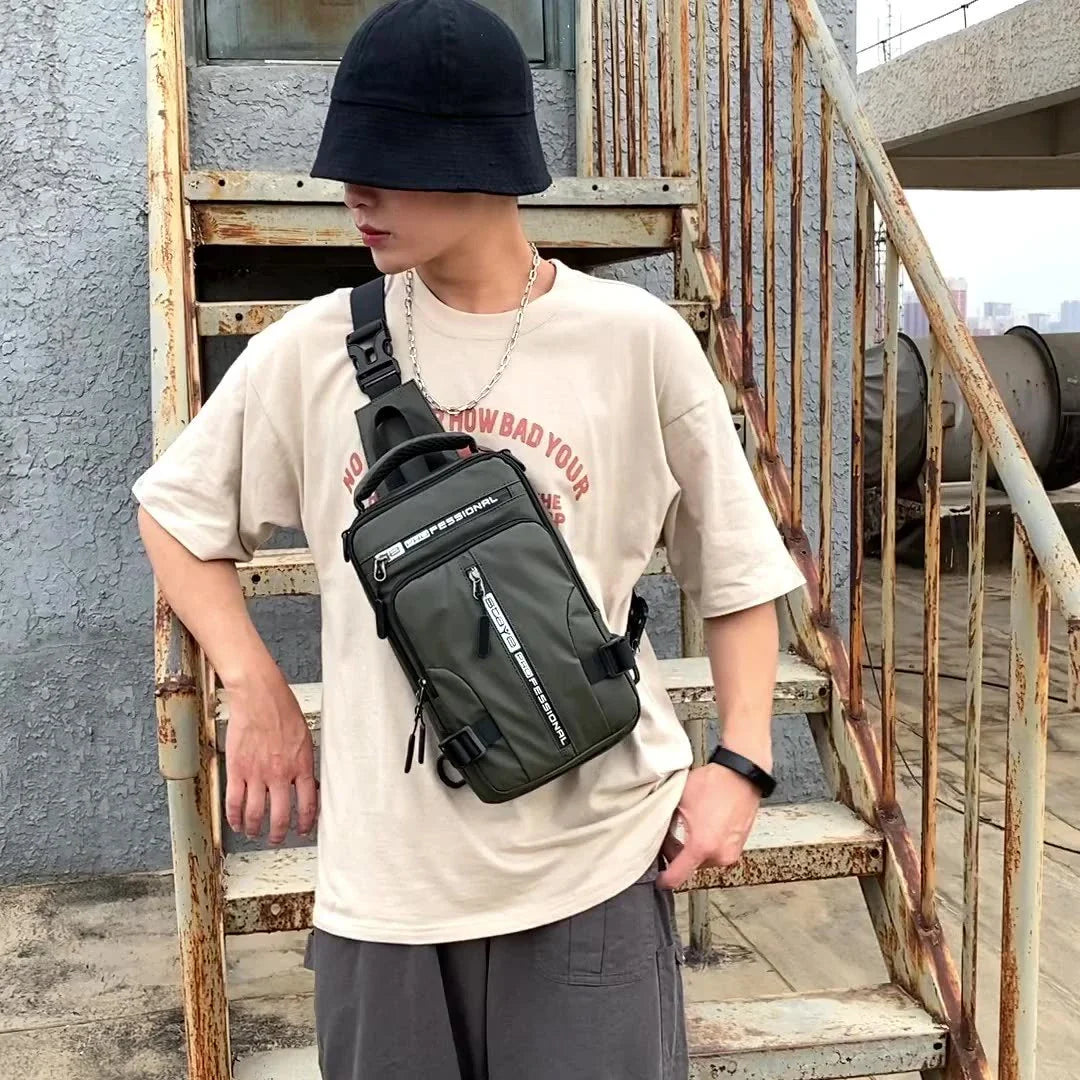 Versatile Crossbody Bag for Men with Multifunctional Design, Nylon Construction, and Dedicated Interior Pockets