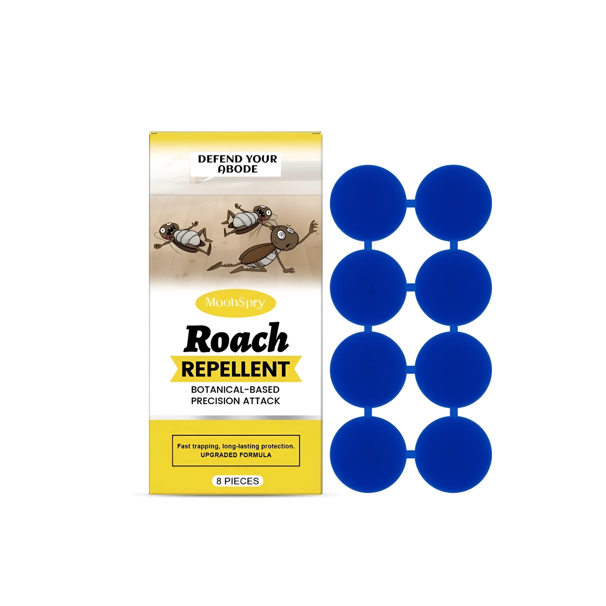 Roach repellent bait paste stations with adhesive backing for cockroach control